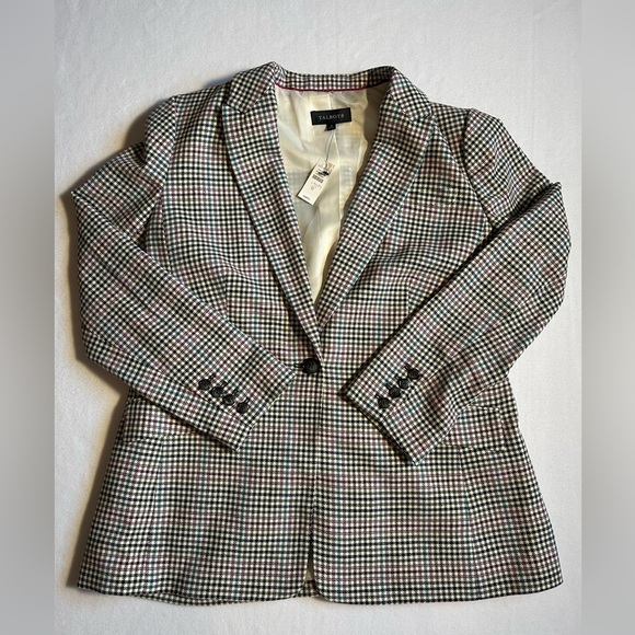 Talbots Jackets & Blazers - Talbots Houndstooth Blazer Size 12 NWT Western Preppy Plaid Jacket Classic
